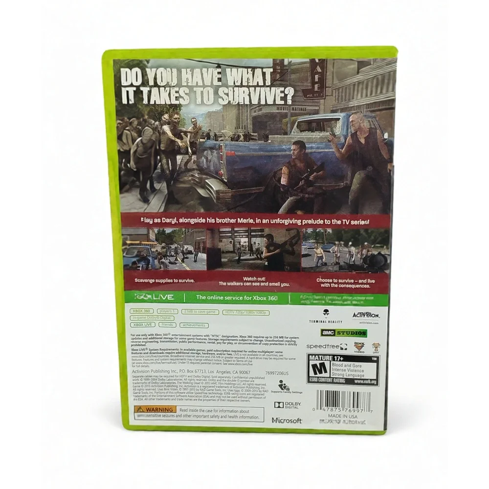The Walking Dead Survival Instinct Xbox 360 Game First Person Shooter Zombie